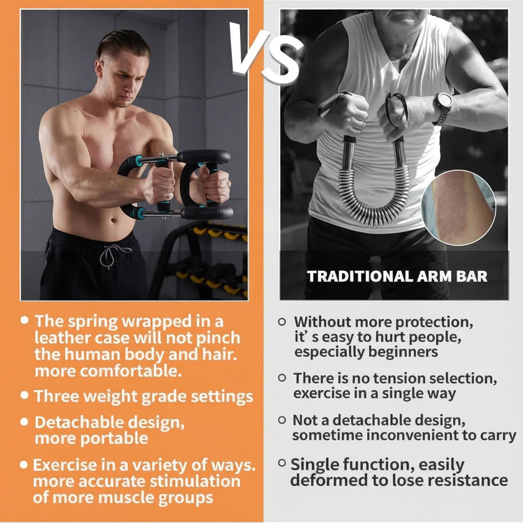 Adjustable Home Workout Bar for Arms & Chest with Custom Resistance | Portable Fitness Solution for Targeted Muscle Training