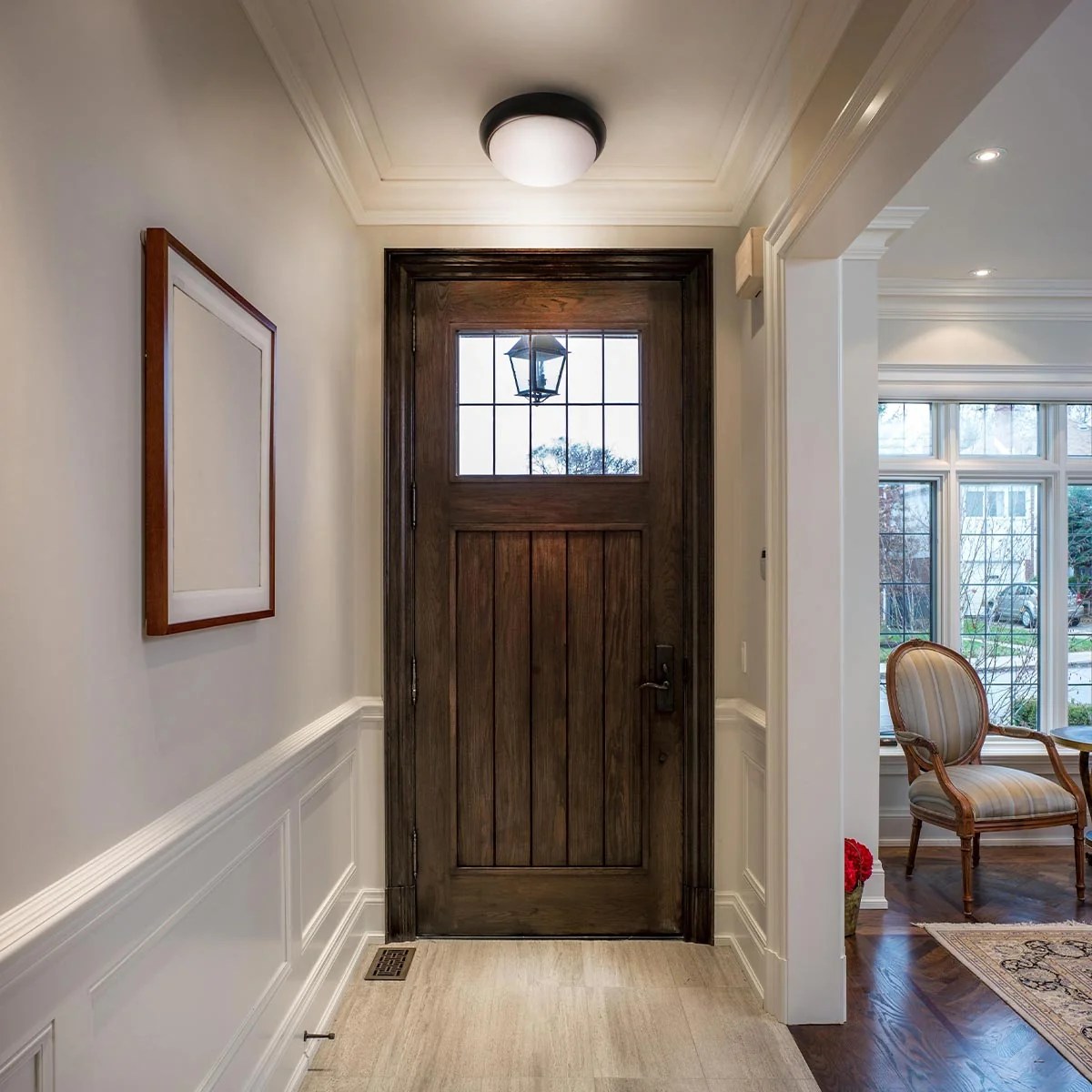 11 in. LED Flush Mount Ceiling Light Fixture with Frosted Glass Shade