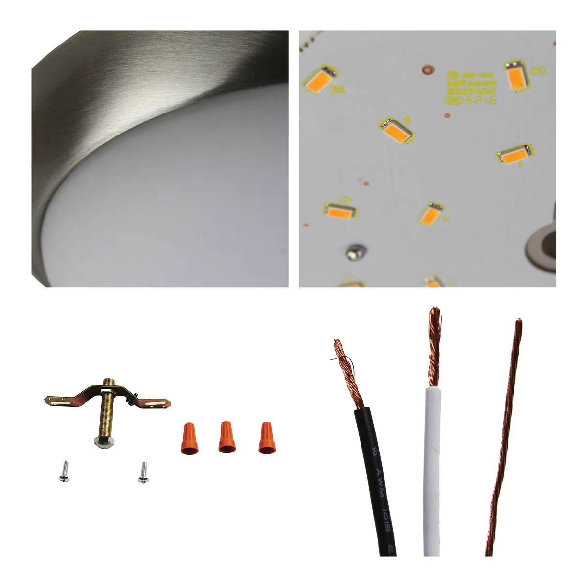 11 in. LED Flush Mount Ceiling Light Fixture with Frosted Glass Shade