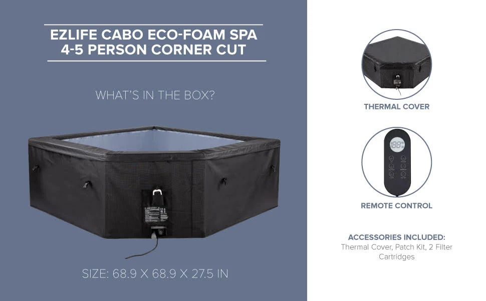 EZLIFE 4-5 Person Cut Corner Foam Hot Tub