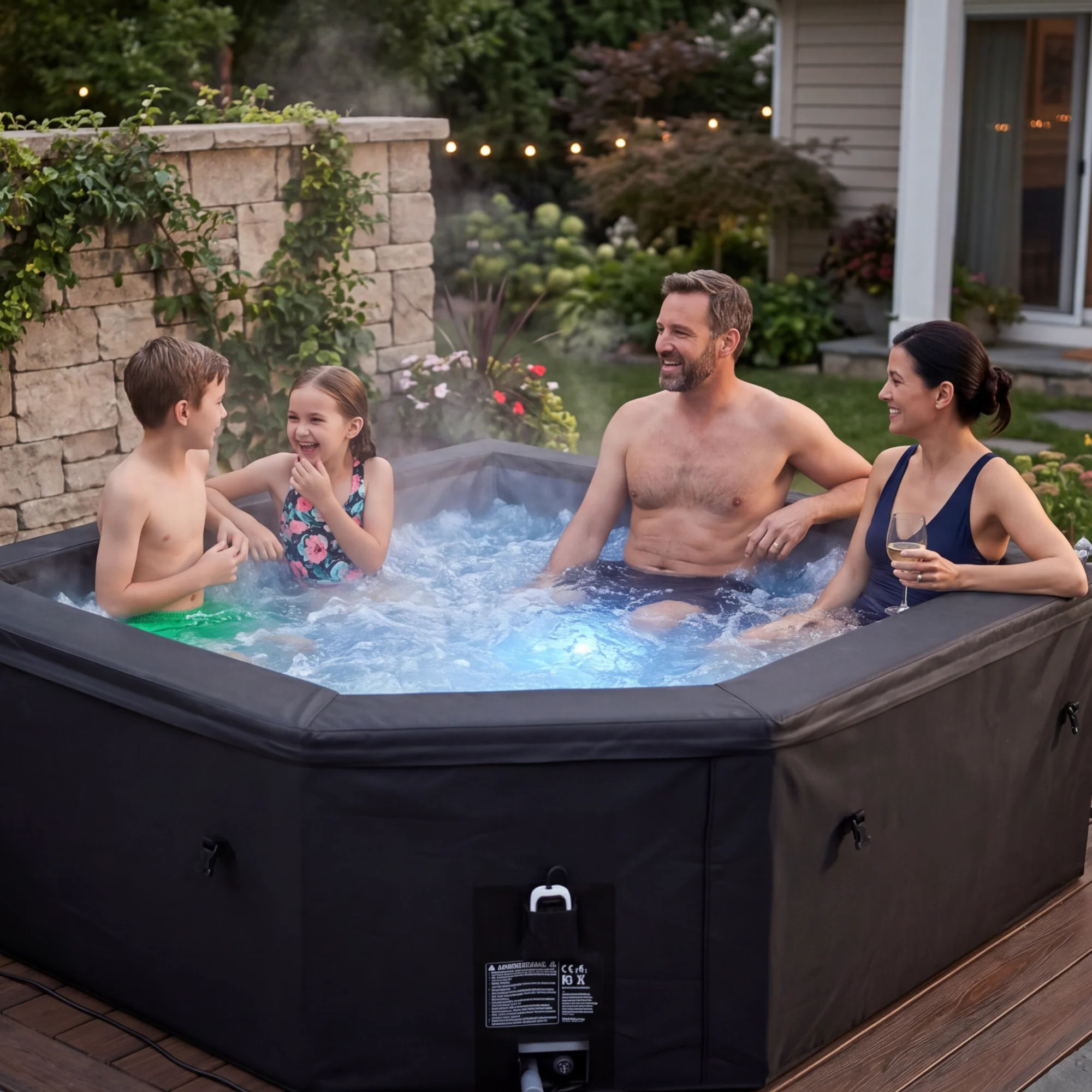EZLIFE 4-5 Person Cut Corner Foam Hot Tub