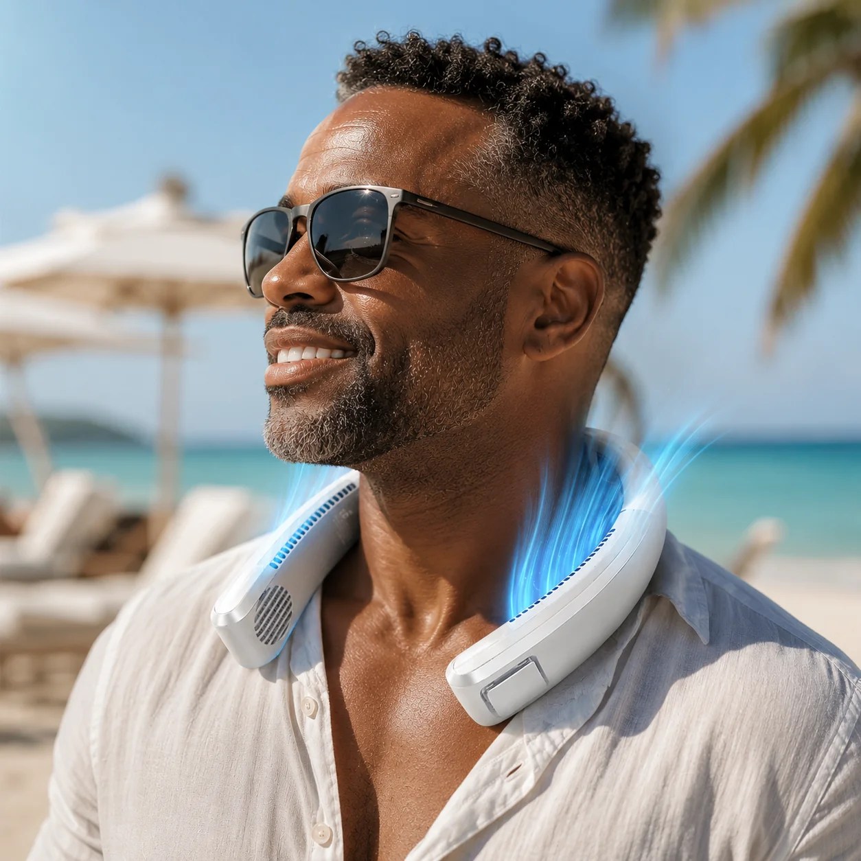 AeroChill Neck Fan Rechargeable Wearable Bladeless