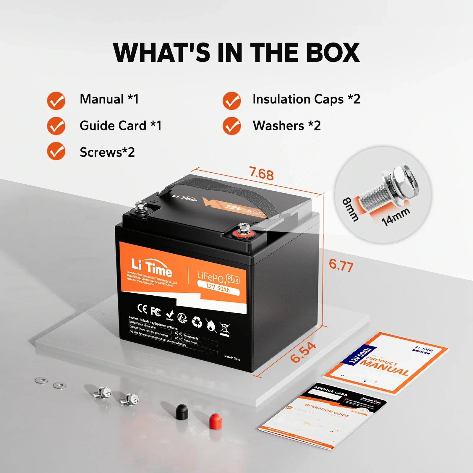 LiTime 12V 50Ah Lithium Battery for RV. Marine and Fish Finder