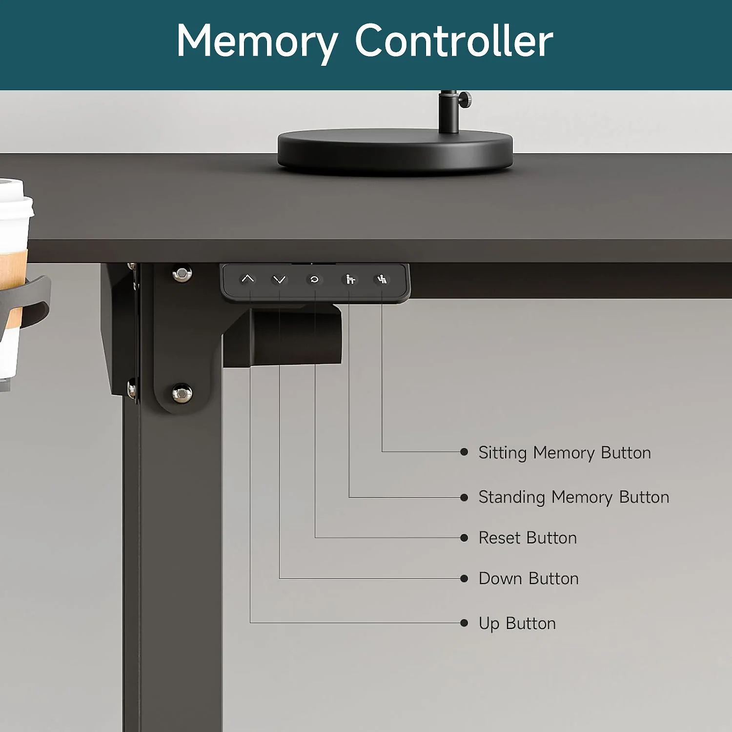(Discontinued) L Shaped Desk Electric Standing Desk with Dual Motors and Memory Controller. 63 x 43 Inch