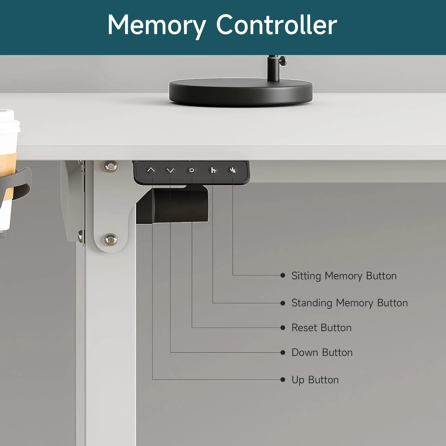 (Discontinued) L Shaped Desk Electric Standing Desk with Dual Motors and Memory Controller. 63 x 43 Inch