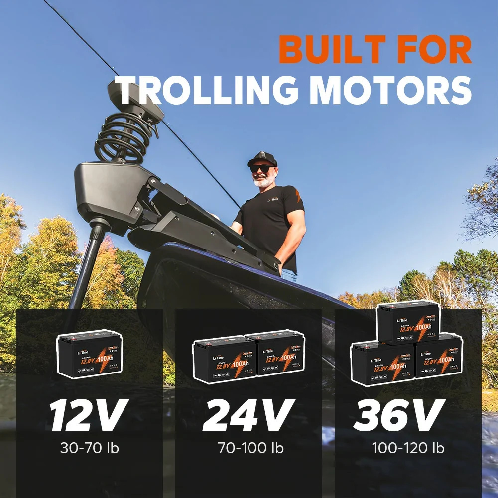 LiTime 12V 100Ah TM Lithium Deep Cycle Trolling Motor Battery