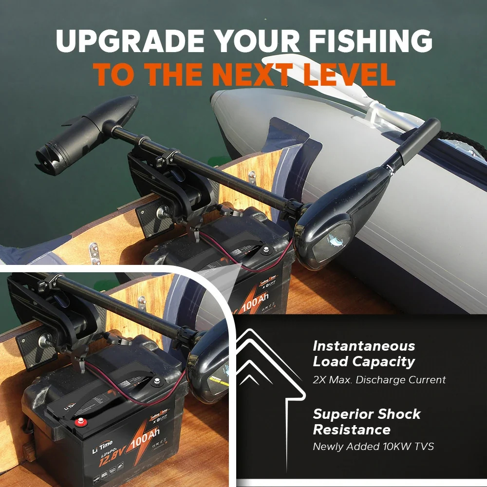 LiTime 12V 100Ah TM Lithium Deep Cycle Trolling Motor Battery