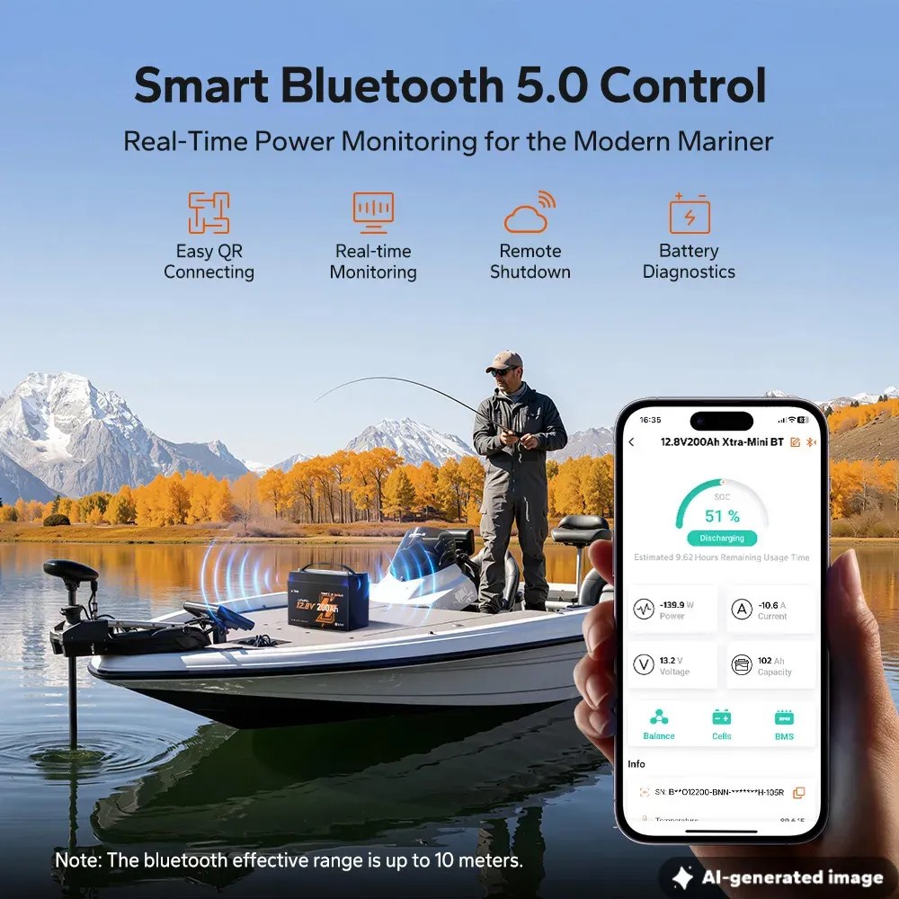 LiTime 12V 200Ah Xtra Mini Group 31 Lithium Battery for Marine and Trolling Motor