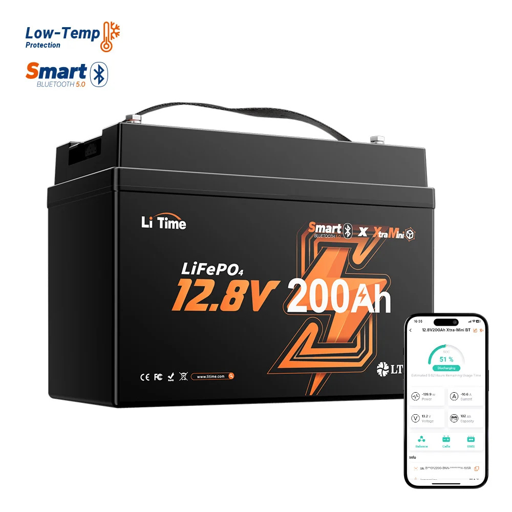 LiTime 12V 200Ah Xtra Mini Group 31 Bluetooth Lithium Battery for Truck