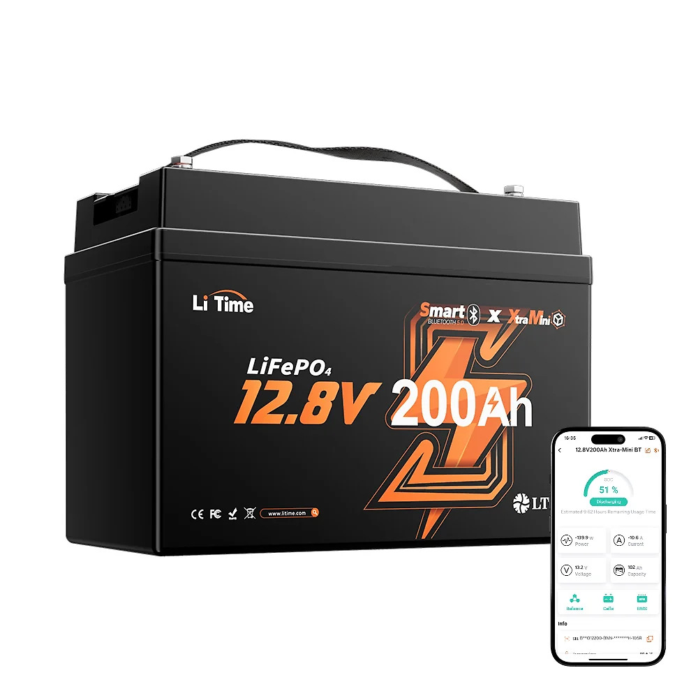 LiTime 12V 200Ah Xtra Mini Group 31 Bluetooth Lithium Battery for RV. Camping and Truck