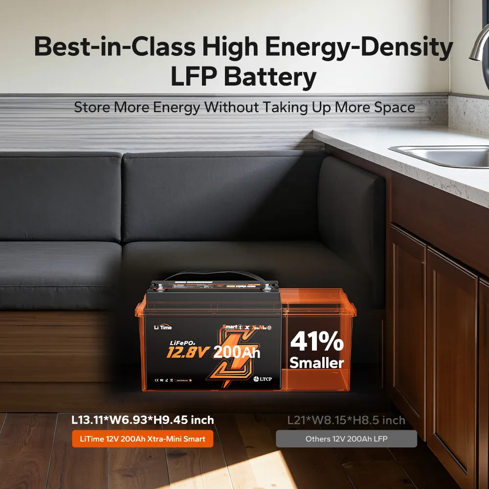 LiTime 12V 200Ah Xtra Mini Group 31 Bluetooth Lithium Battery for RV. Camping and Truck