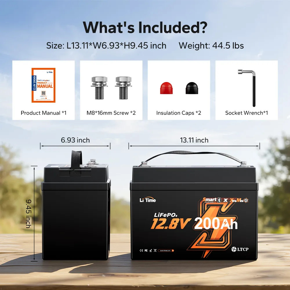 LiTime 12V 200Ah Xtra Mini Group 31 Bluetooth Lithium Battery for RV. Camping and Truck
