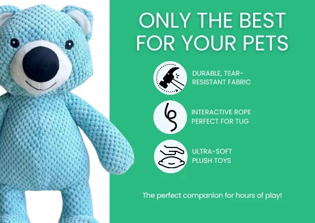 Calming Bear Plush Doy Toys For Heavy Chewers