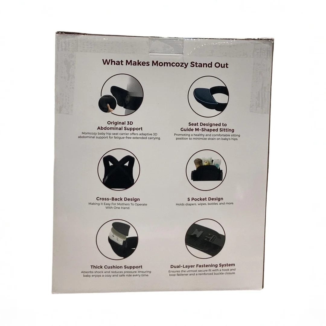 Momcozy 2-in-1 Baby Carrier with Hip Seat. Black