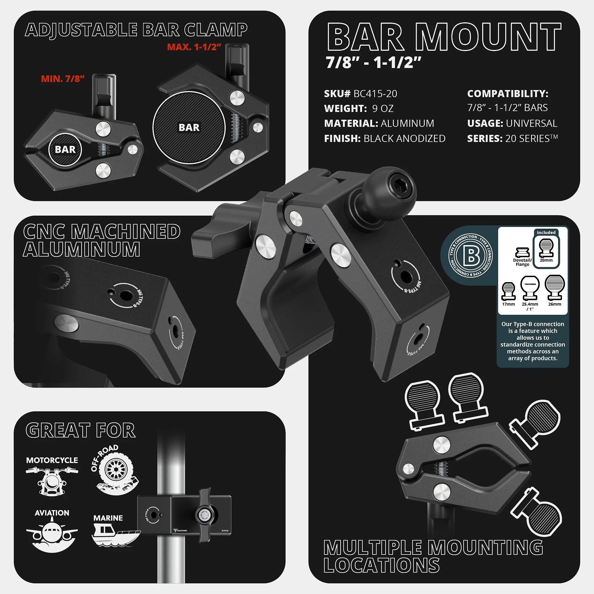 20 Series Grab Handle Phone Mount – Select Your Arm Length