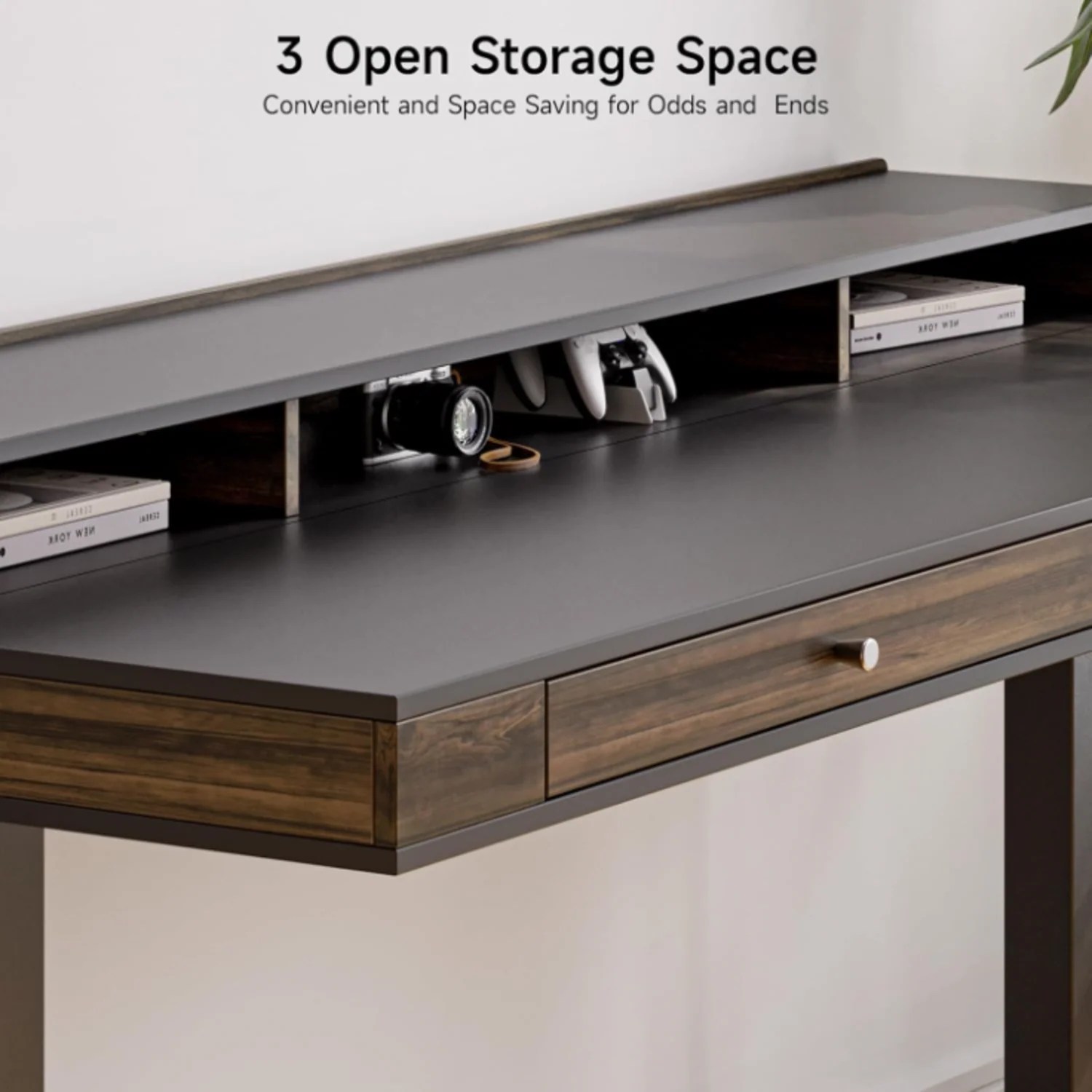(Discontinued) 63 x 24 Electric Standing Desk with 2 Drawers. Home Office Height Adjustable Desk with Monitor Stand. Storage Shelf & Memory Preset