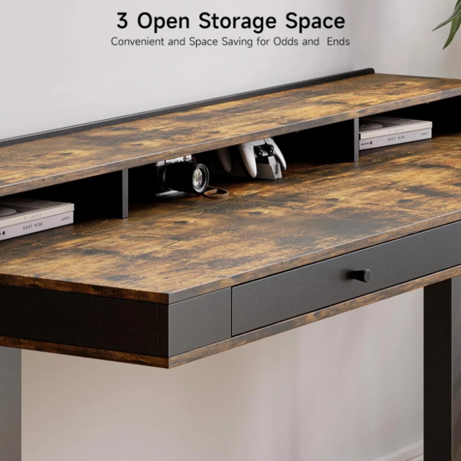(Discontinued) 63 x 24 Electric Standing Desk with 2 Drawers. Home Office Height Adjustable Desk with Monitor Stand. Storage Shelf & Memory Preset