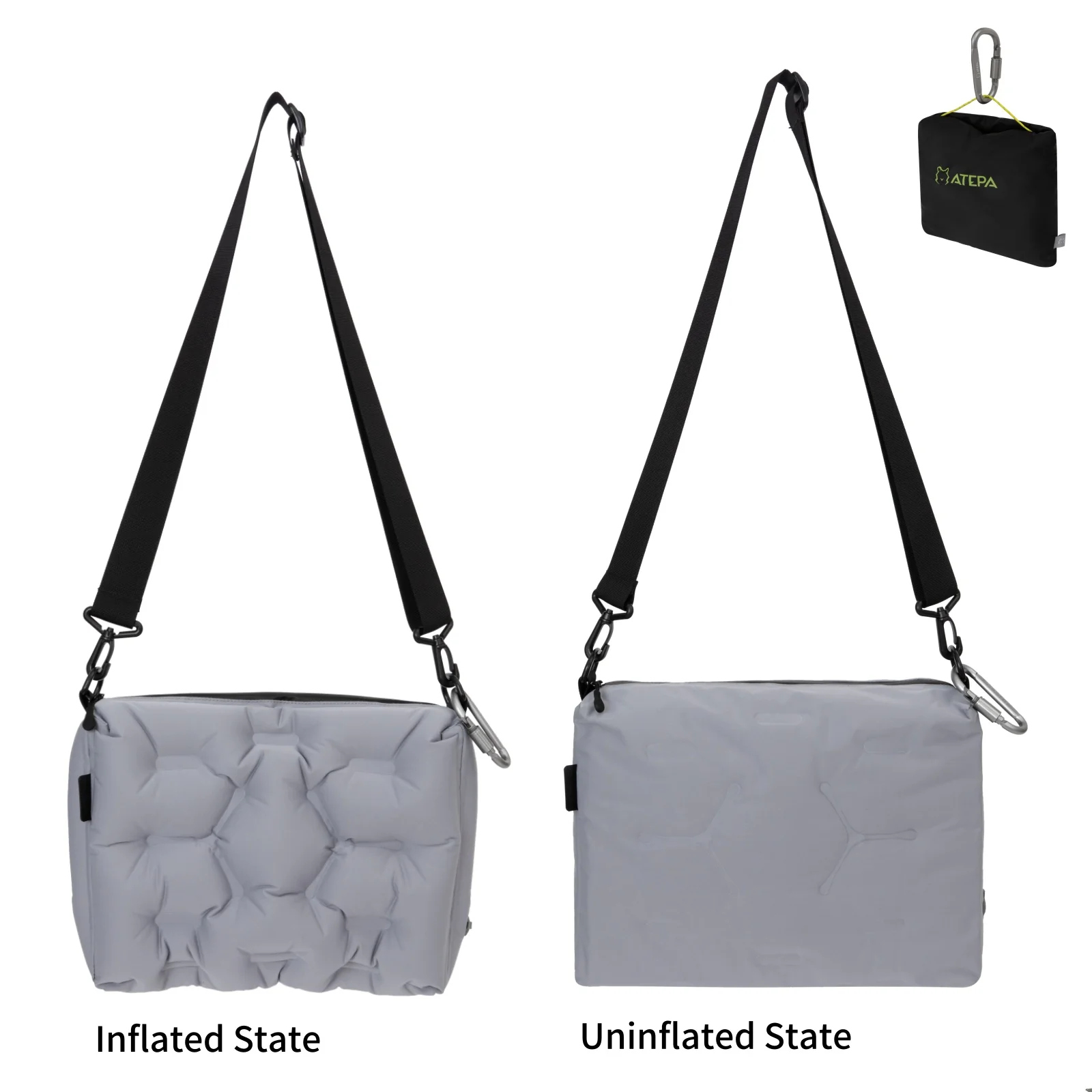 ATEPA 4-Season Adventure Bundle: Ultralight Insulated Sleeping Pad (R-Value 6.6) + Inflatable 4-in-1 Cloud AirBag Pillow & Messenger Bag