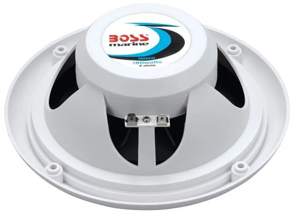 2) New Boss Audio MR6W 6.5 180W Dual Cone Marine/Boat Speakers Stereo- White