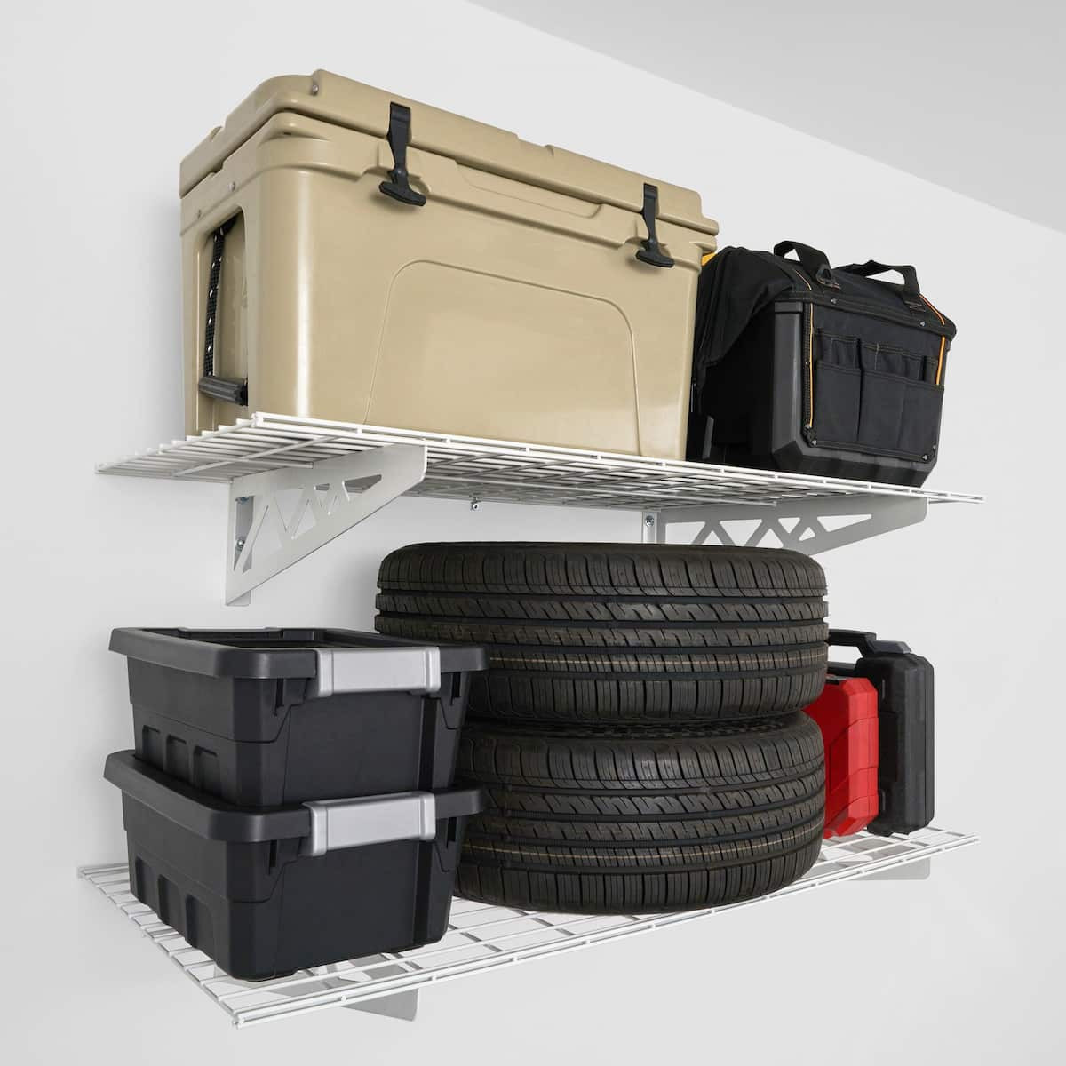 2′ x 8′ Wall Shelf Combo (Two Pack with Hooks)