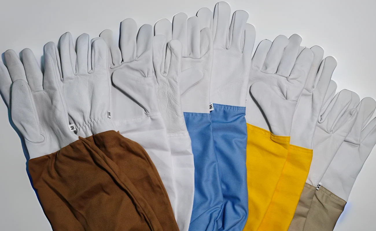 BeeGuard Spectrum: 5-Pack Cotton Goatskin Beekeeping Gloves