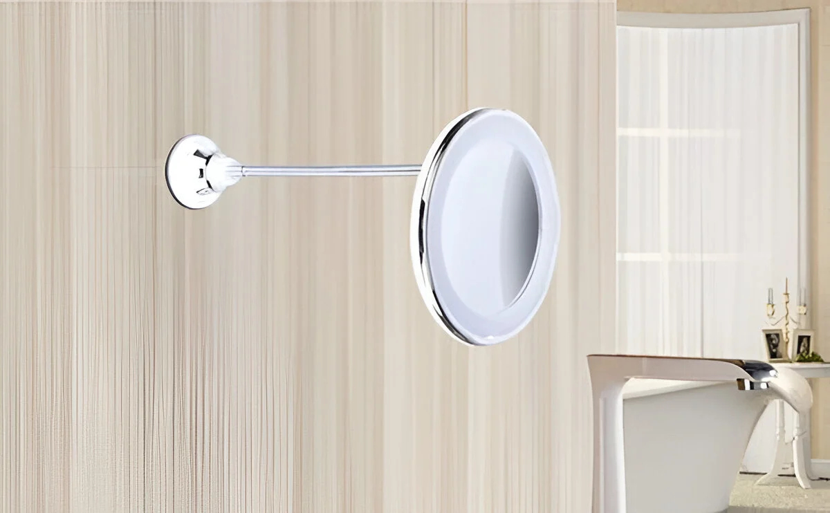 10X LED mirror on suction cup