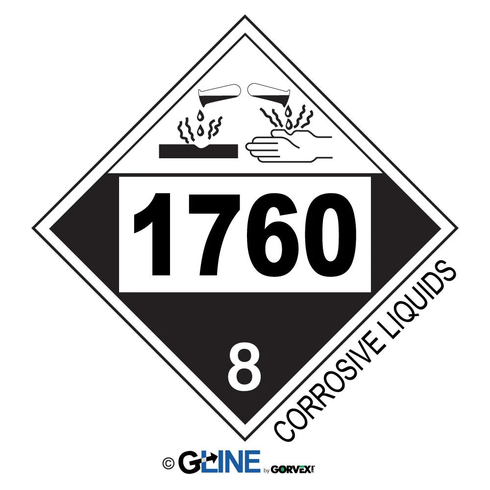 1760 Corrosive Liquids - Class 8 Placard