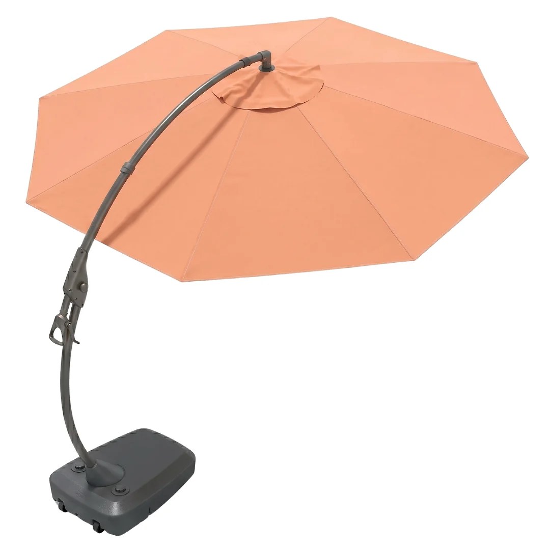 12 ft Round Cantilever Patio Umbrella with Wheeled Fillable Base