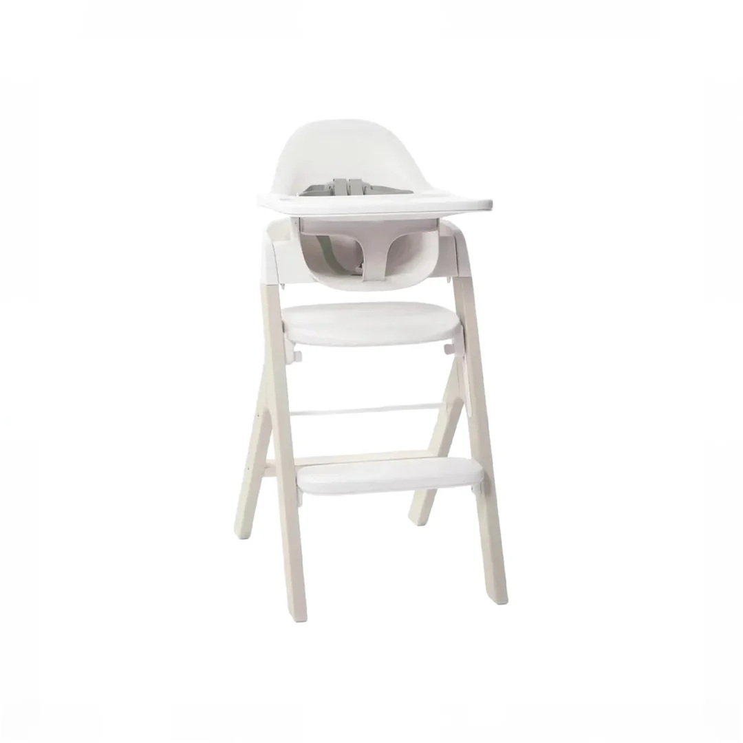 Mockingbird High Chair. Cloud Washed Beech. White