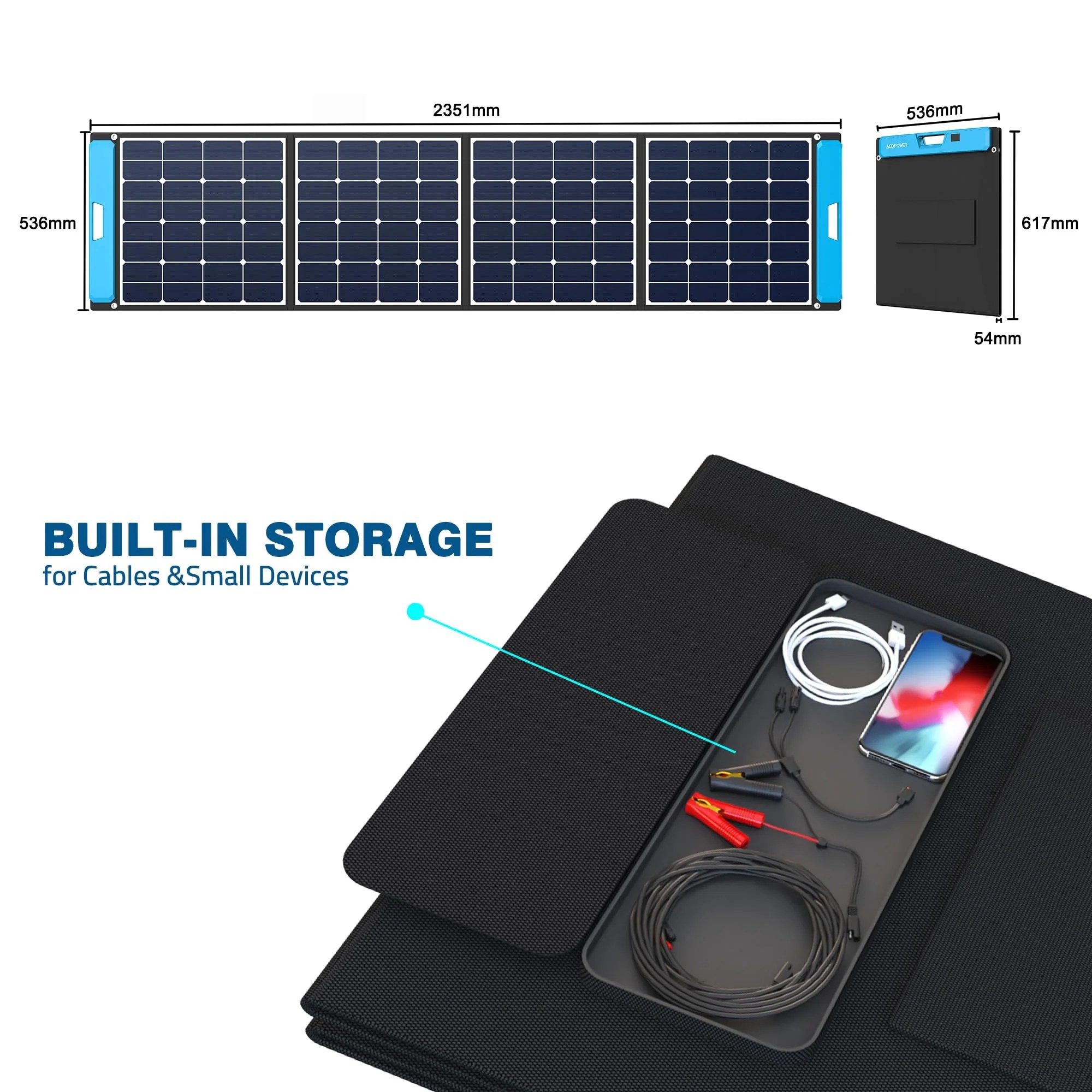 ACOPOWER Portable Solar Panel Foldable Solar Panel Suitcase