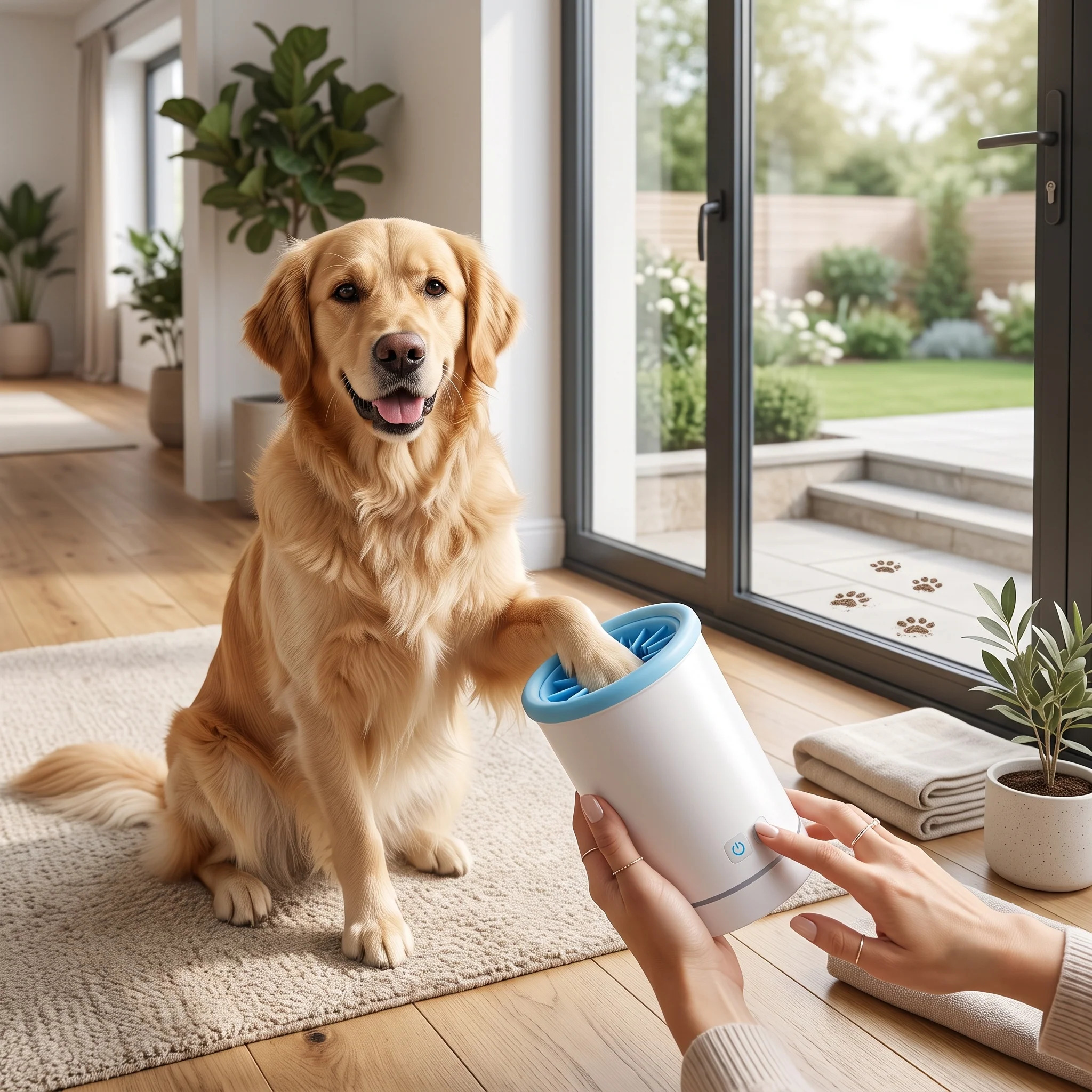 Effortless Paws Clean with the Automatic Dog Paw Cleaner Cup - Soft Silicone Bristles & USB Rechargeable