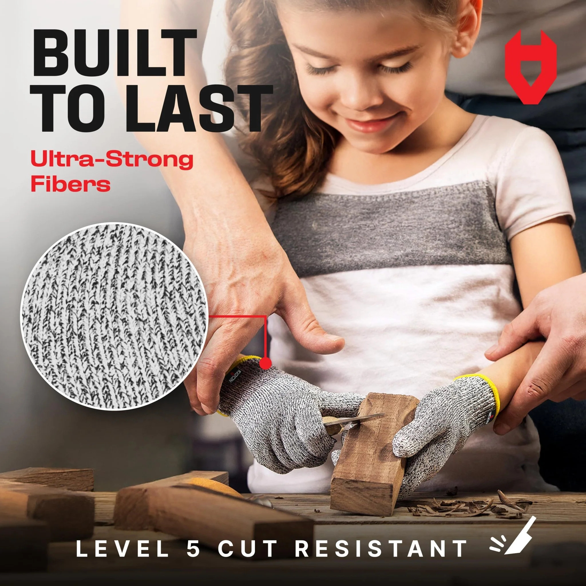 CutGuard Kids Ultra-Elastic Cut Resistant Gloves