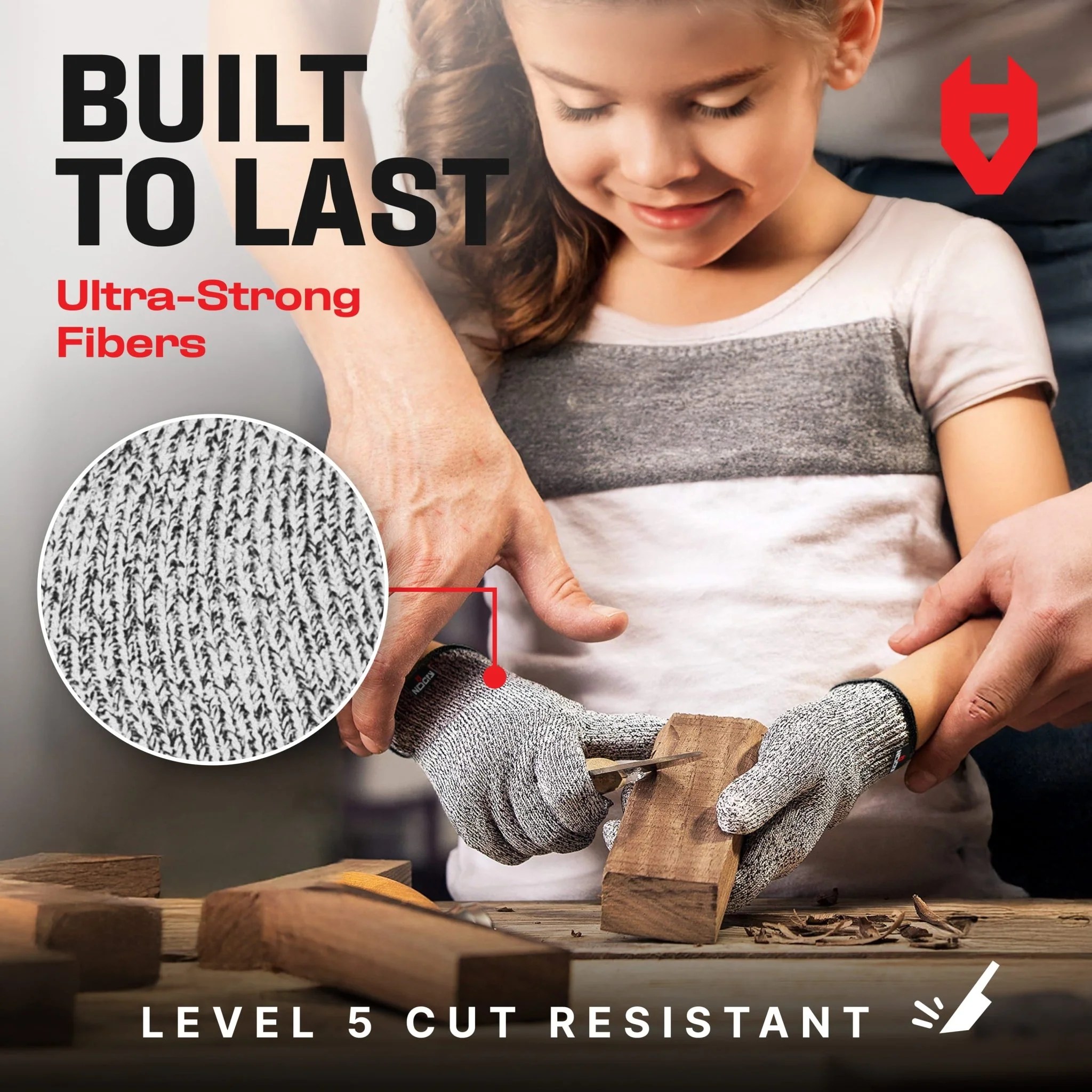 CutGuard Kids Ultra-Elastic Cut Resistant Gloves