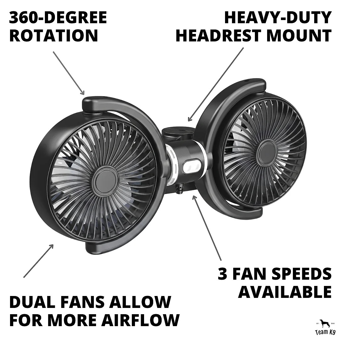 Team K9® Backseat Dog Cooling Fans (USB-A)