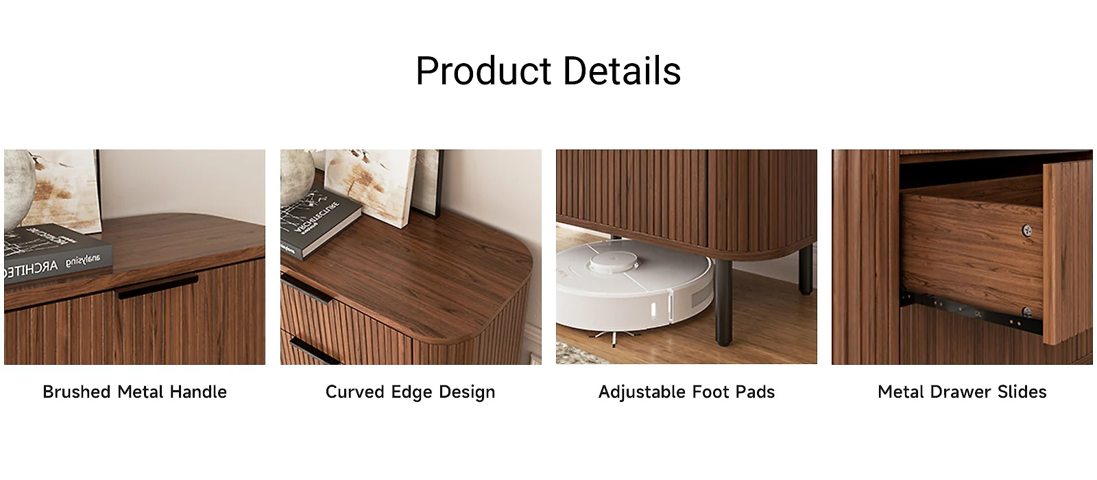 (Discontinued) Fluted 5 Drawer Dresser. Tall Chest of Drawers with Metal Handle and Curved Profile Design