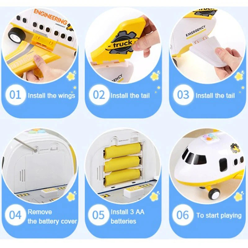 Airplane Toy Set for Kids Pretend Play Activity