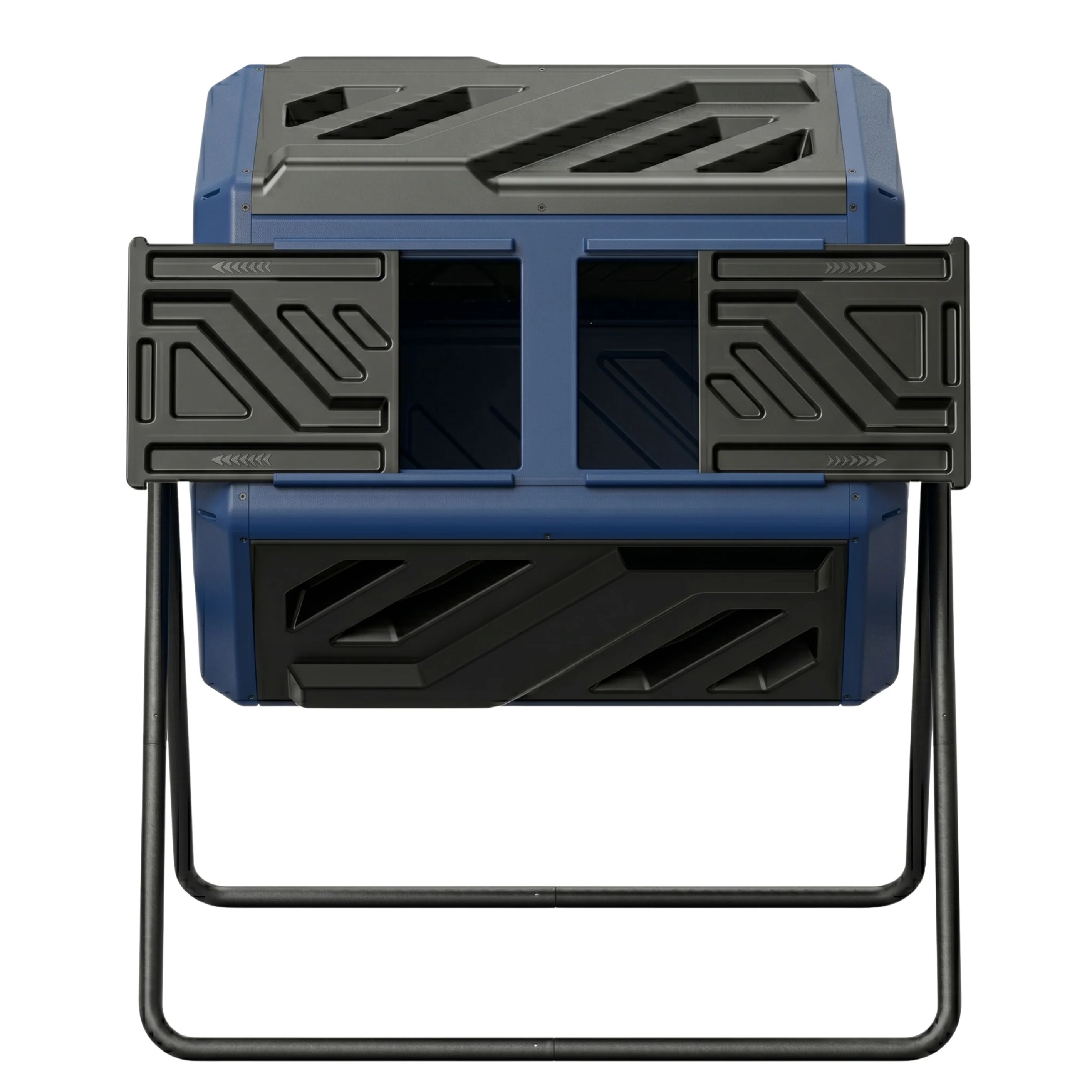 160 L Dual Chamber Compost Tumbler Bin Rotating Barrel Frame System