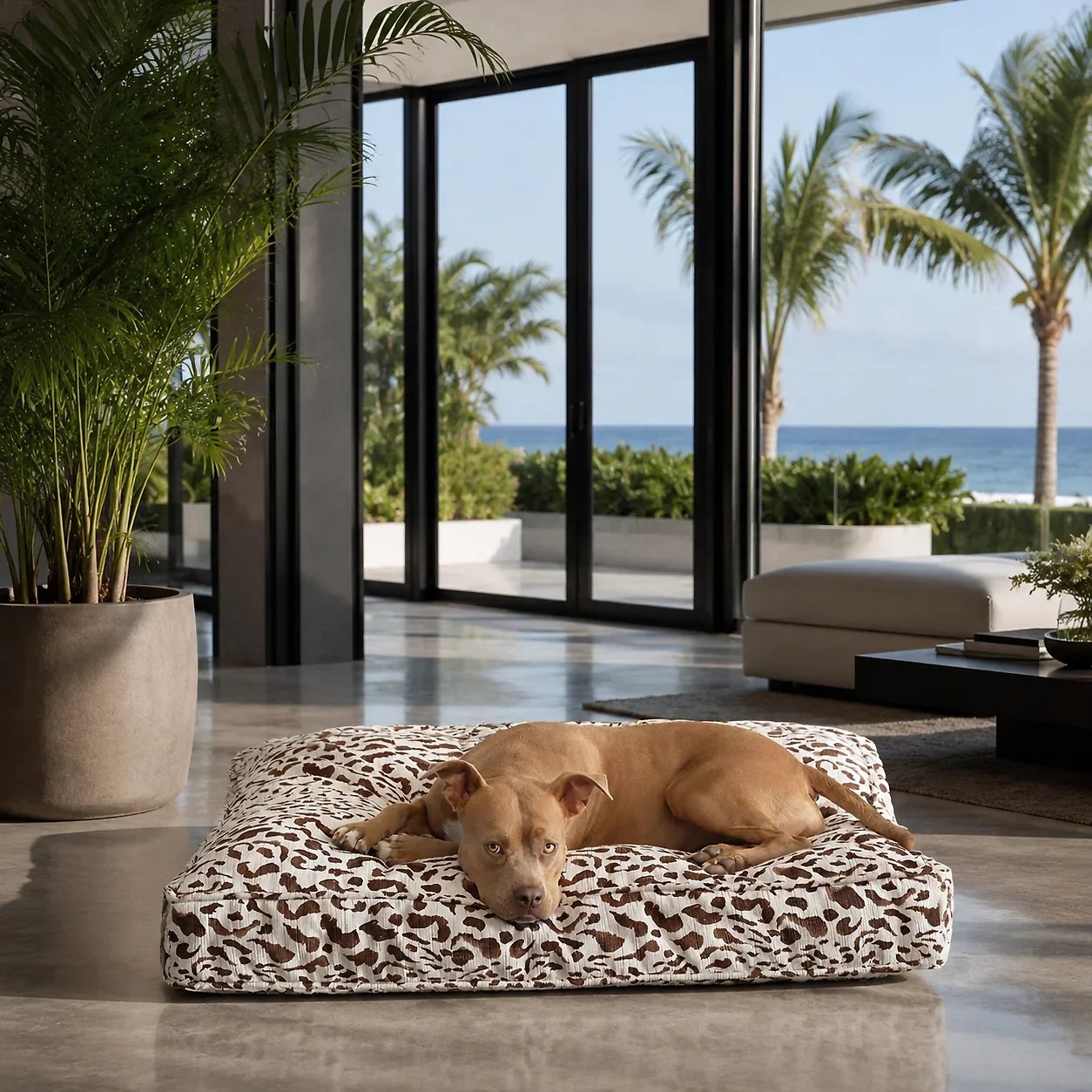 Animal Print Floor Pillow Luxury Dog Bed
