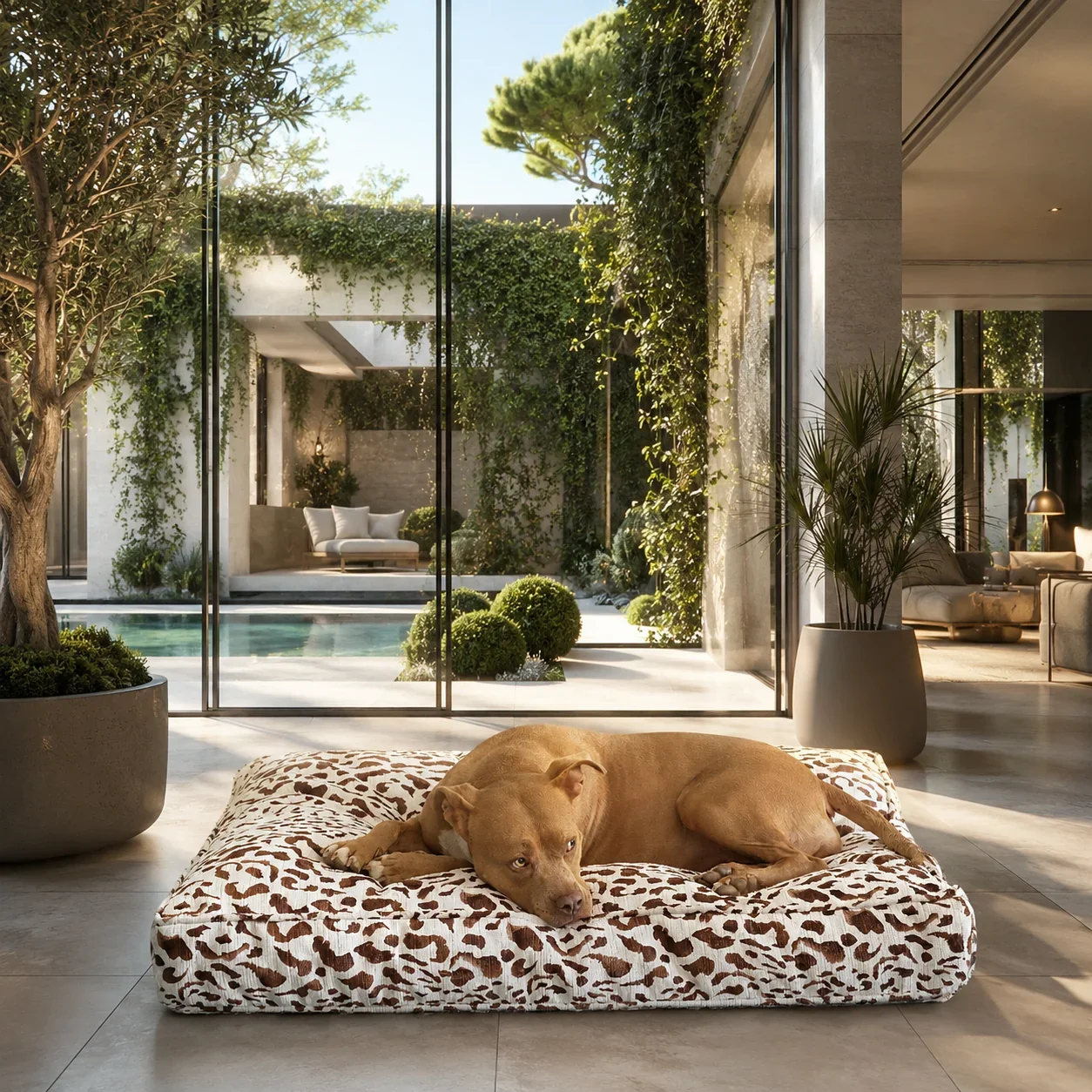 Animal Print Floor Pillow Luxury Dog Bed