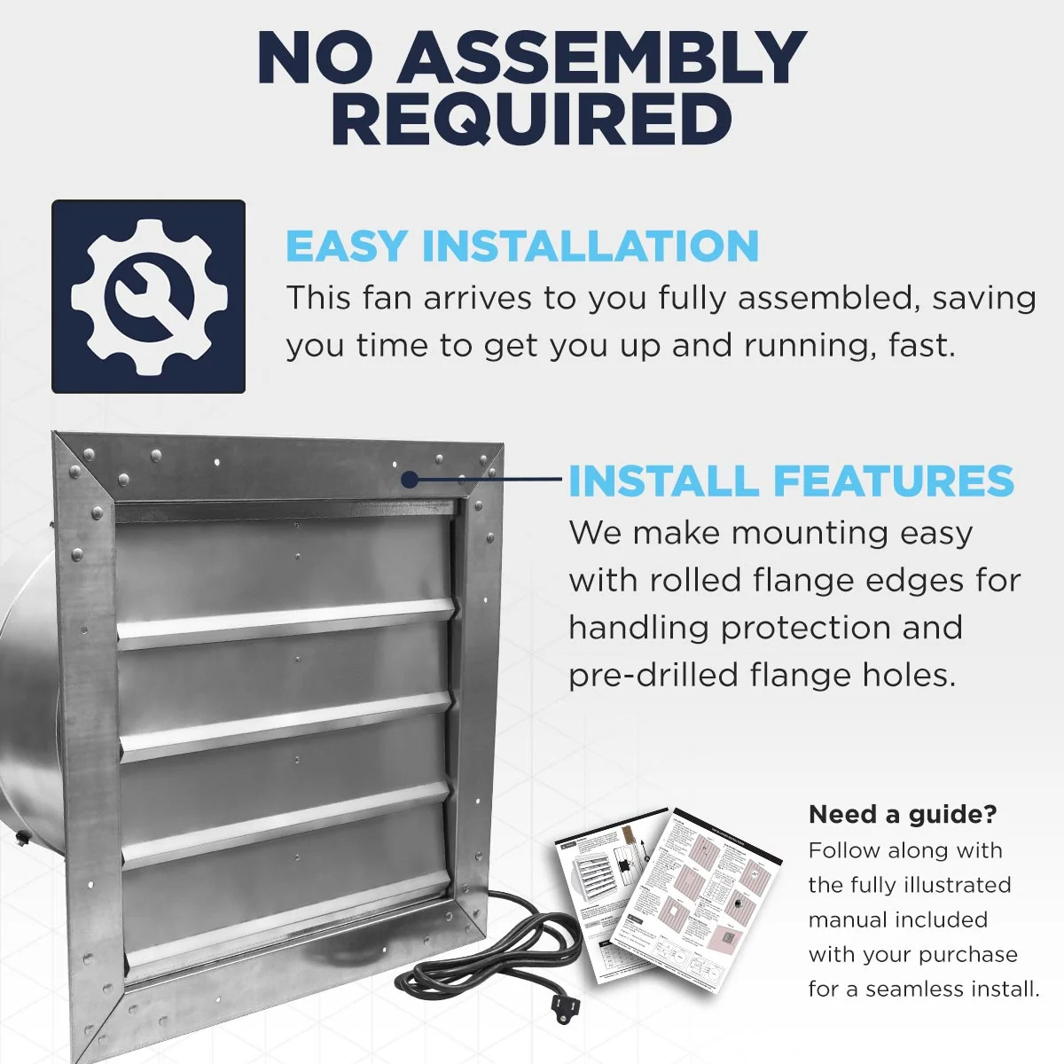 14 In. Heavy Duty Exhaust Fan with High Performance Totally Enclosed Motor