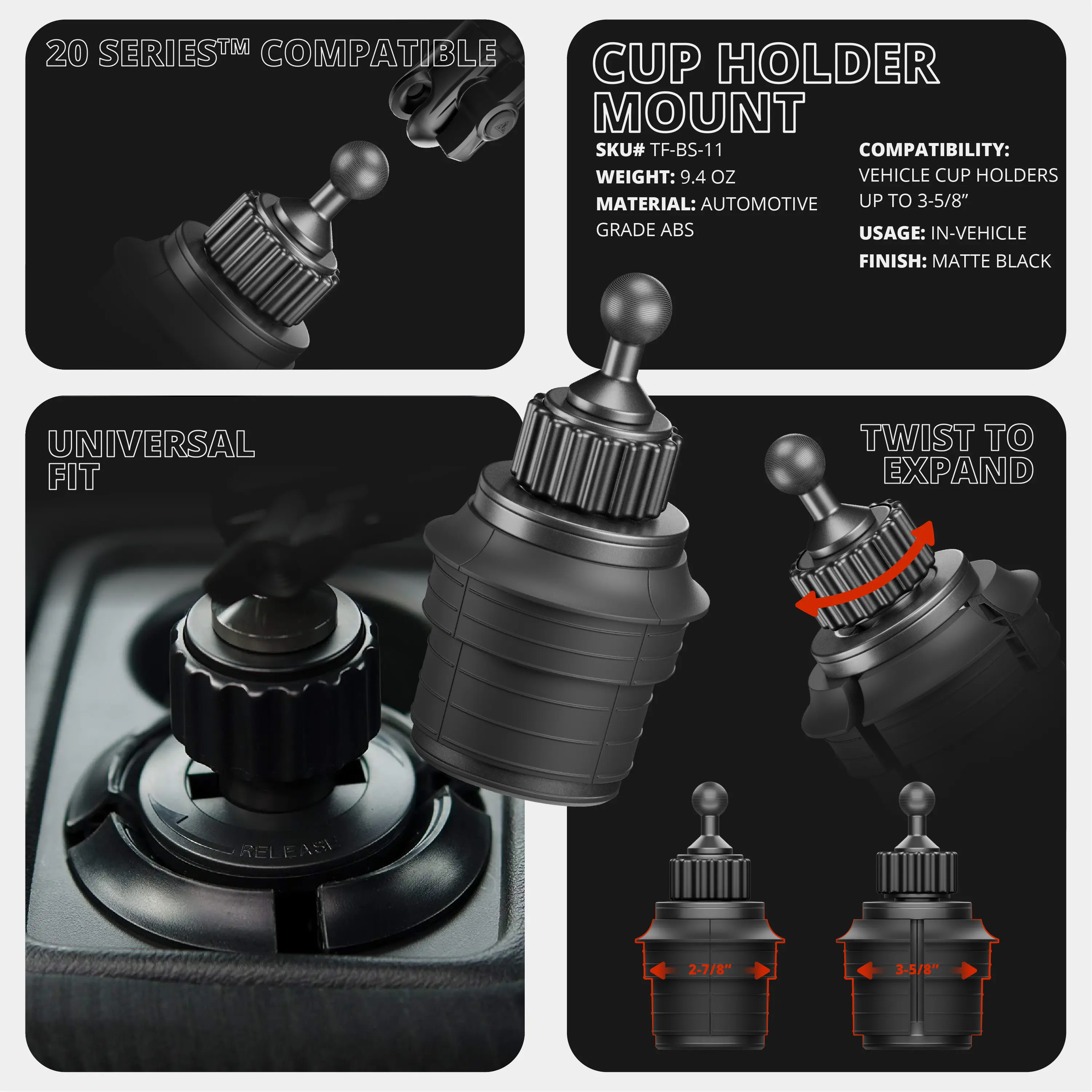 1 Prong (1T) Monitor Holder – Cup Holder