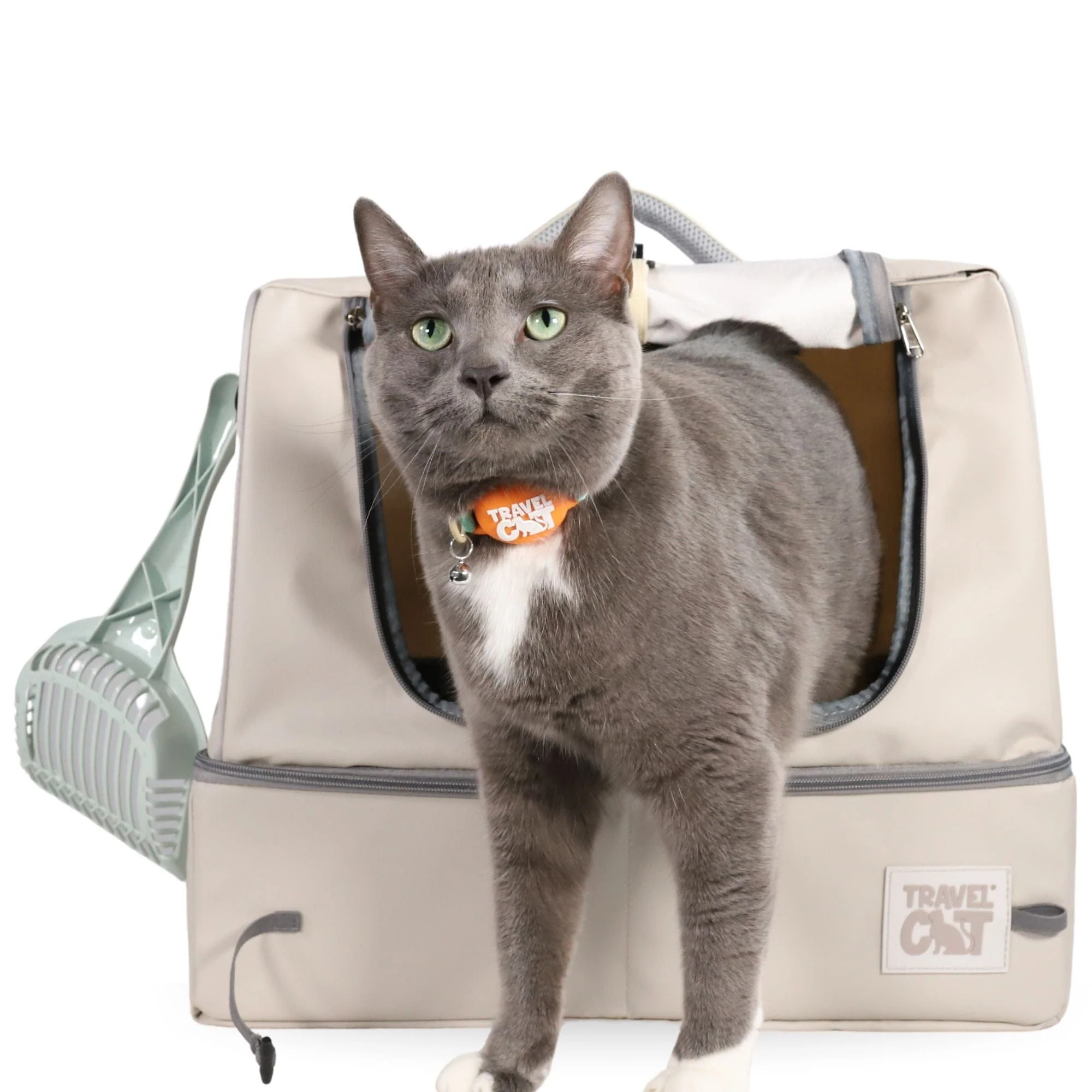 The Porta-Pawty+ Covered Travel Litter Box – Portable Bathroom for Cats