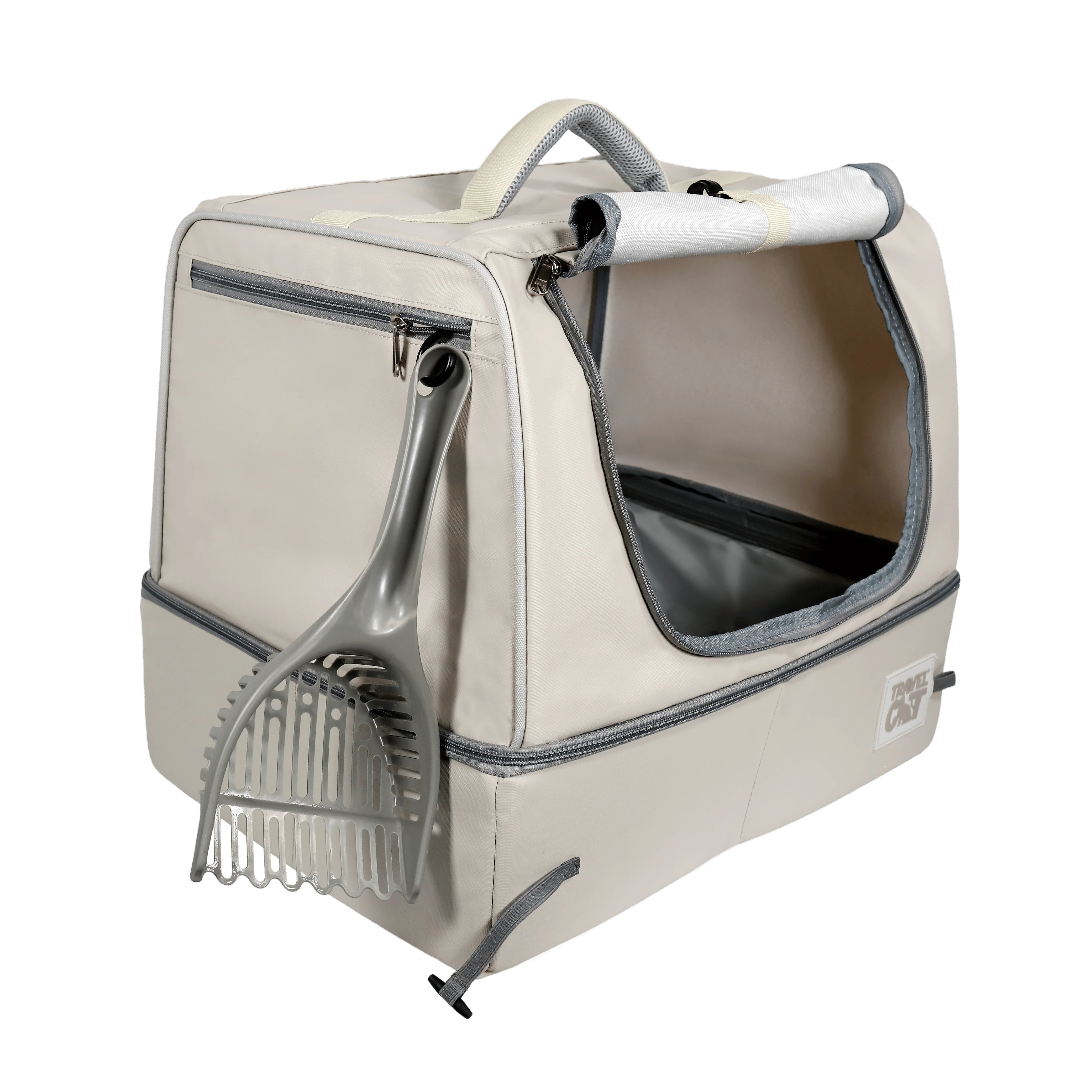 The Porta-Pawty+ Covered Travel Litter Box – Portable Bathroom for Cats