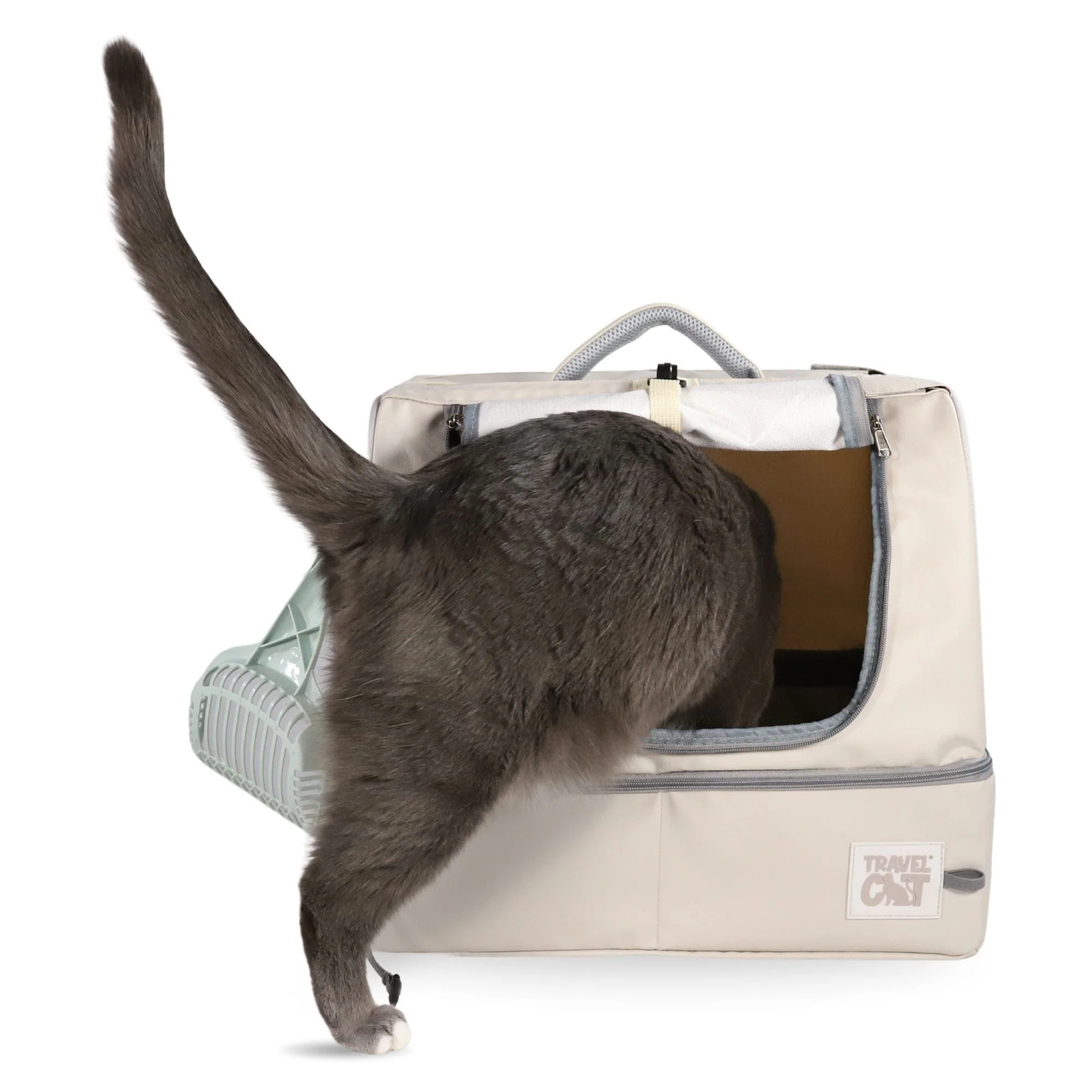 The Porta-Pawty+ Covered Travel Litter Box – Portable Bathroom for Cats