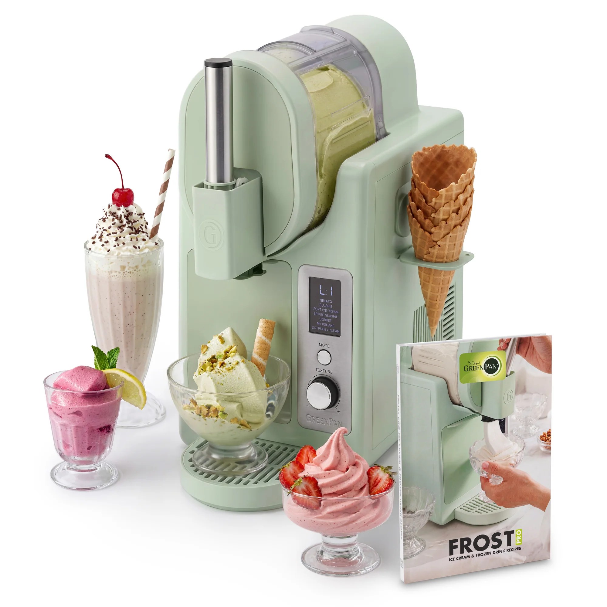 Frost Pro 16-in-1 Ice Cream. Gelato & Frozen Drink Maker | Pistachio