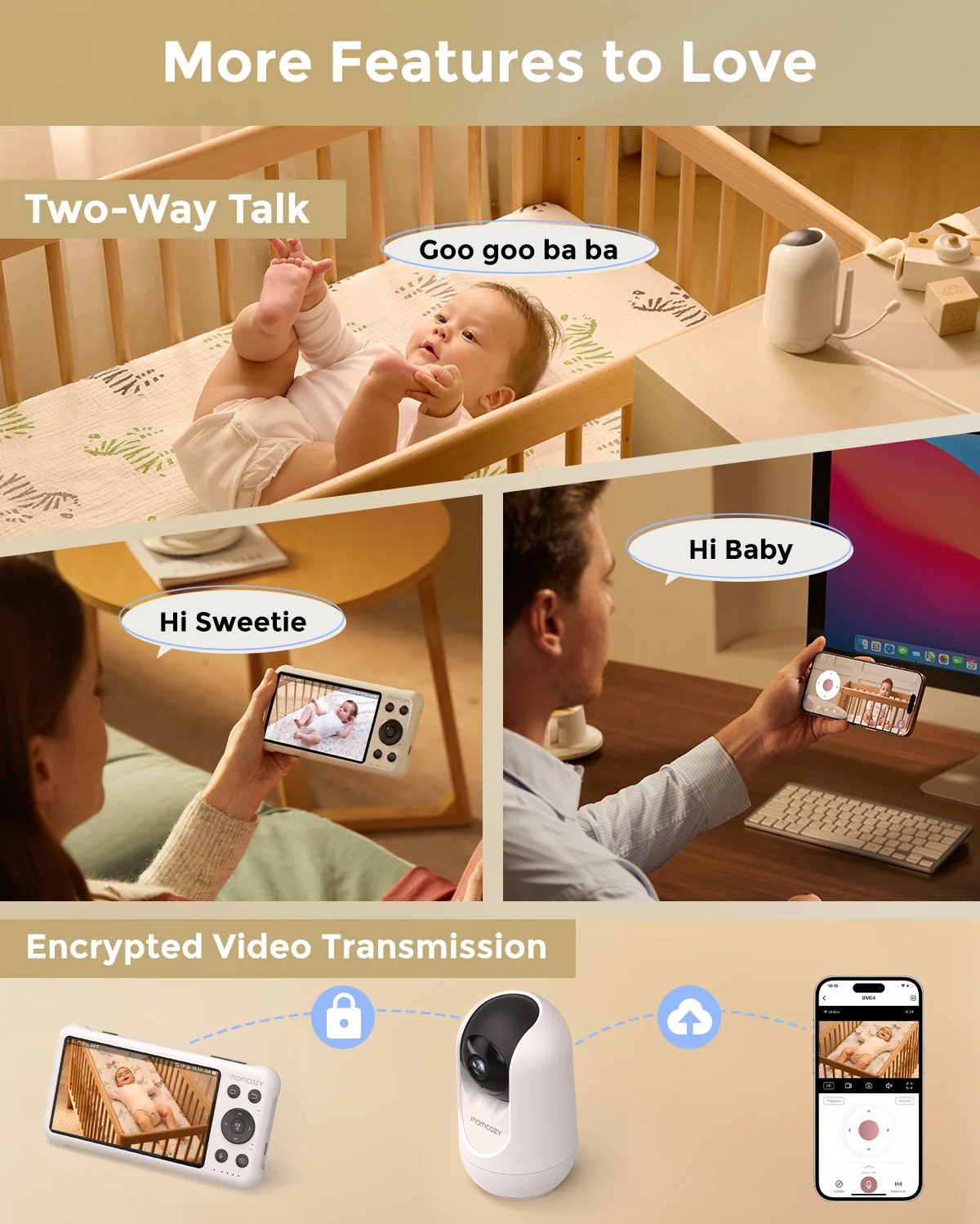 1080p Full HD Camera for Video Baby Monitor BM04