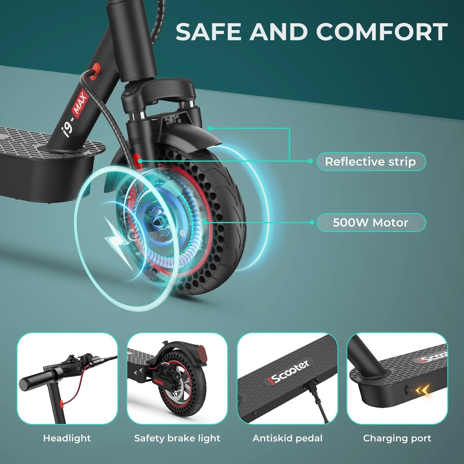 iScooter i9Max 500W Electric Scooter for Adults