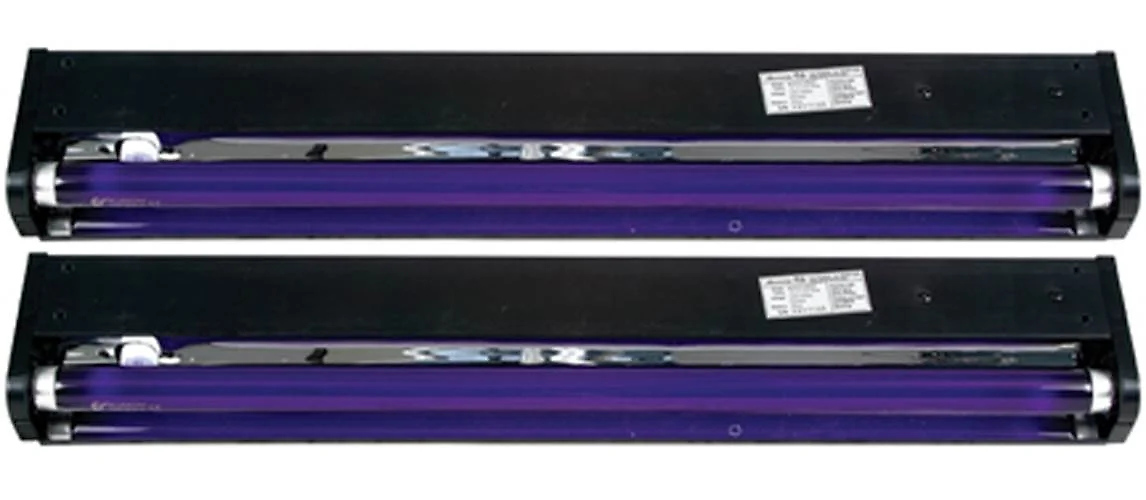 2 AMERICAN DJ BLACK-24BLB 24 UV Black Pro Blacklight Dorm Party Light Fixtures