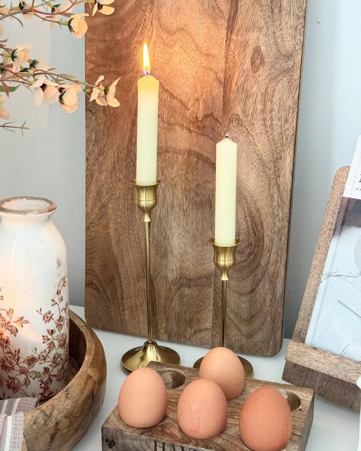 Antique Brass Effect Taper Candlestick Home Decor Glenbrookhome