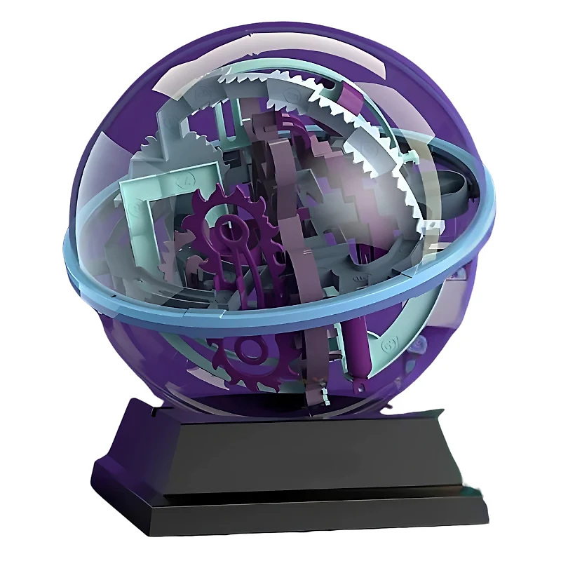 3D Labyrinth Puzzle Ball with Numbered Pathways and Four Difficulty Levels